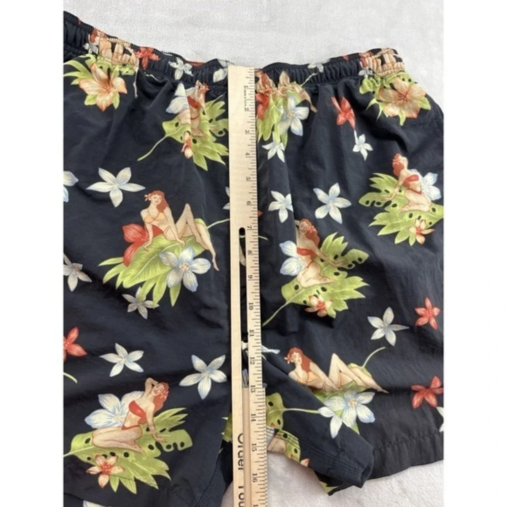 VTG Tommy Bahama Swim Trunk Short Men XL Gray Tropical Floral Mesh Lined Nylon - Picture 6 of 16